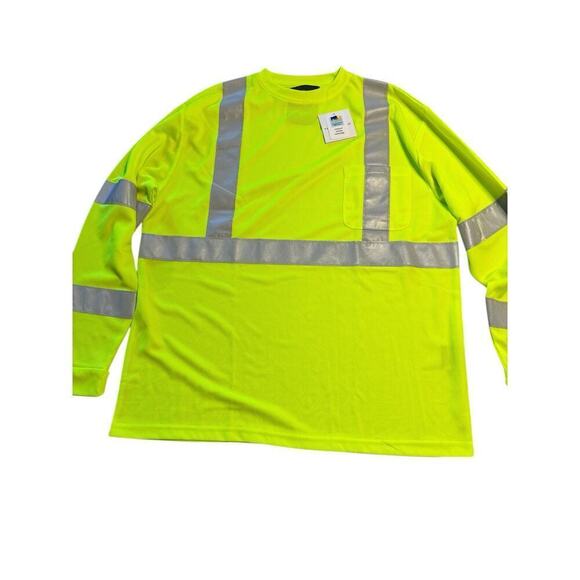 Tri-Mountain Reflective T-Shirt Size L Yellow/Silver NWT - Picture 1 of 8